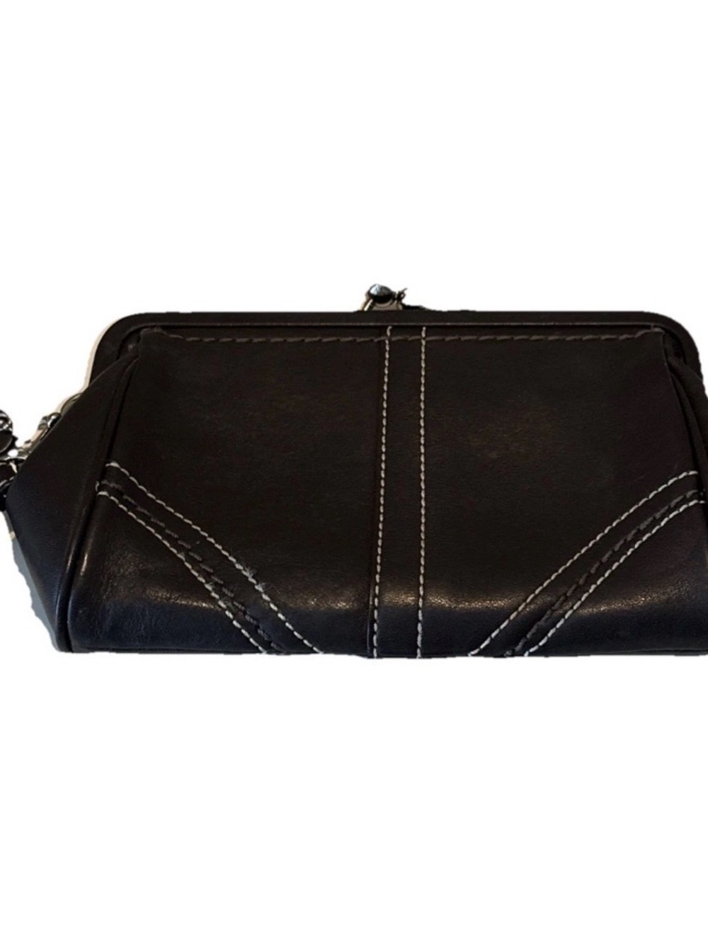 Coach Vintage Dark Brown Leather SoHo Framed Kisslock Wallet Purse Wristlet - Picture 5 of 12